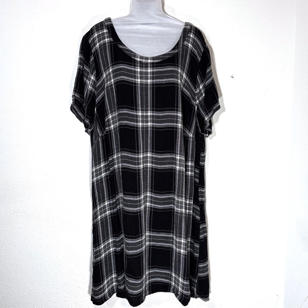 Dark Academia Grunge Plaid Babydoll Dress 20W‎ 2X Goth Punk Preppy